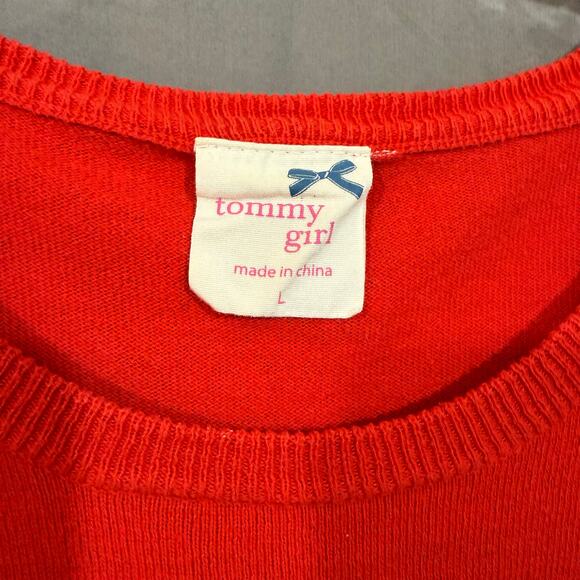 Tommy‎ Girl Sweater Striped Navy Red Nautical Retro Y2K Women's Size Large - Picture 2 of 12